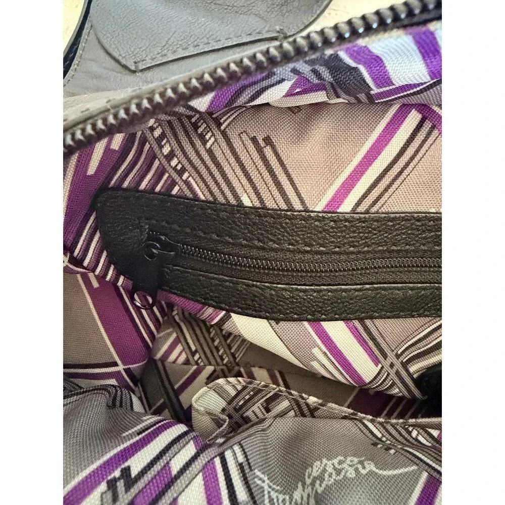 Francesco Biasia Black Leather Satchel Crossbody Top Handle Shoulder Bag